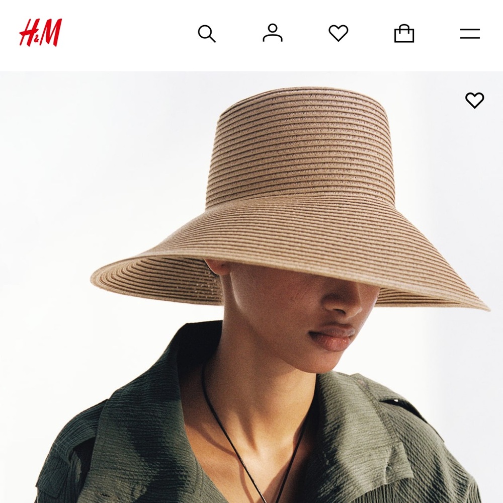 H&M Sloped Brim Straw Hat